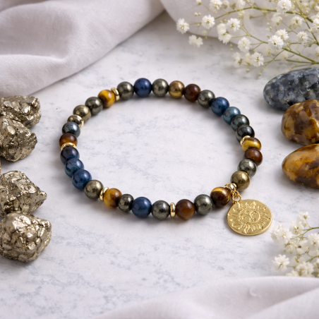 Pyrit & Tigerauge Armband kaufen | Selbstbewusstsein | Basel  Zodistone